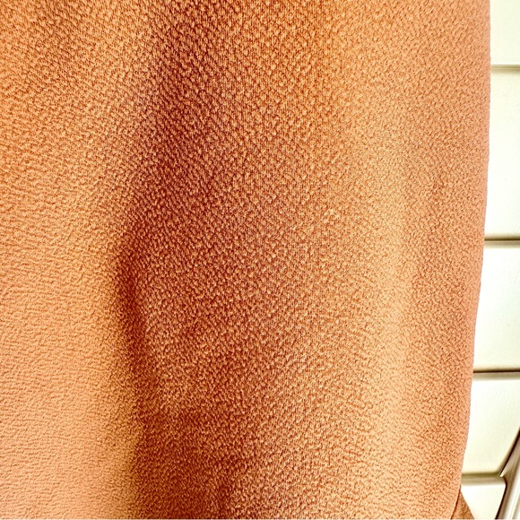 Heart and Arrow Rust Suspender Dress Girls 5 Ruffle Hem Textured Fall Outfit - Picture 5 of 9